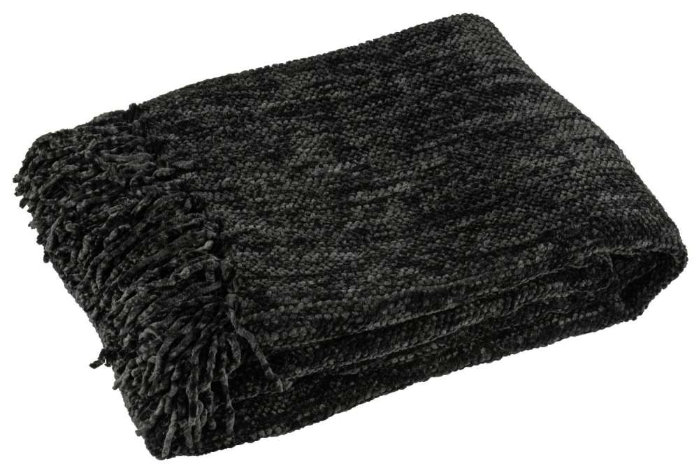 BLANKET CHENILLE POLYESTER BLACK