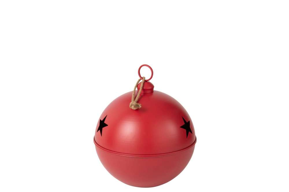 CHRISTMAS BAUBLE MAT BALL IRON RED LARGE