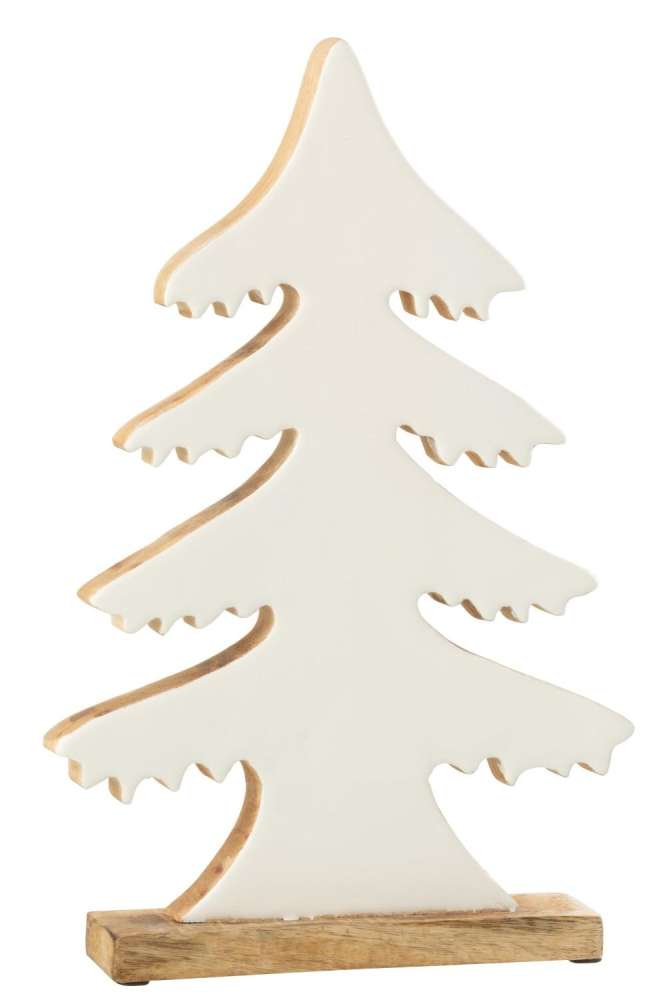 PINE TREE ON BASE MANGO WOOD WHITE/NATURAL LARGE