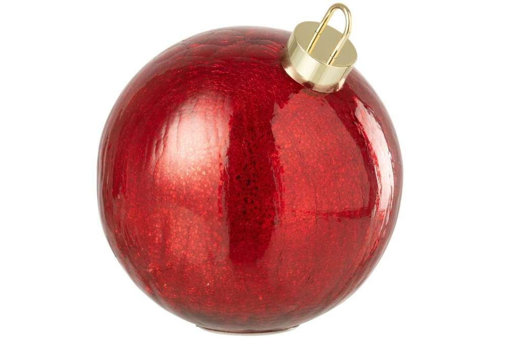 CHRISTMAS BAUBLE LED GLASS CHRISTMAS RED LARGE