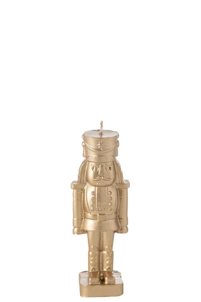 CANDLE NUTCRACKER PARAFFIN GOLD COLORED SMALL-4H