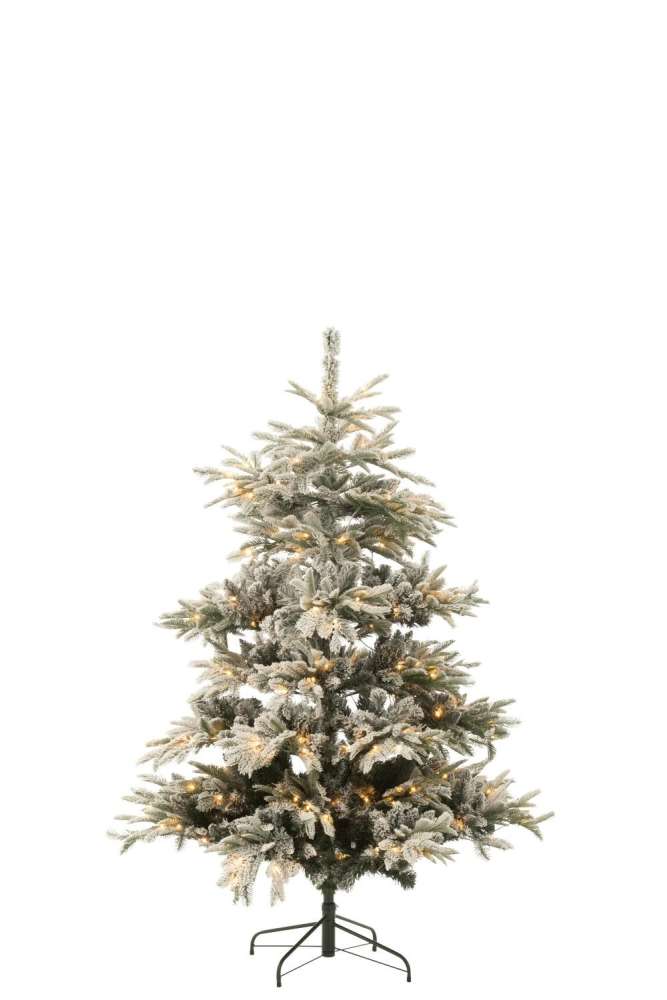 CHRISTMAS TREE 270 LED SNOWY ARTIFICIAL  DARK GREEN/WHITE MEDIUM
