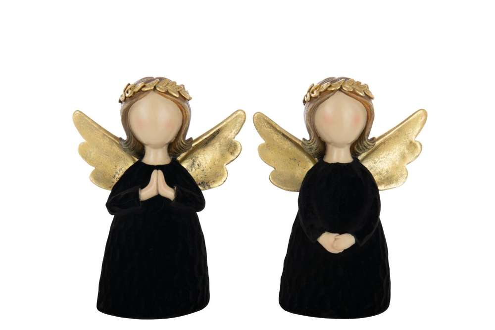 ANGEL VELVET POLYRESIN BLACK LARGE ASSORTMENT OF 2