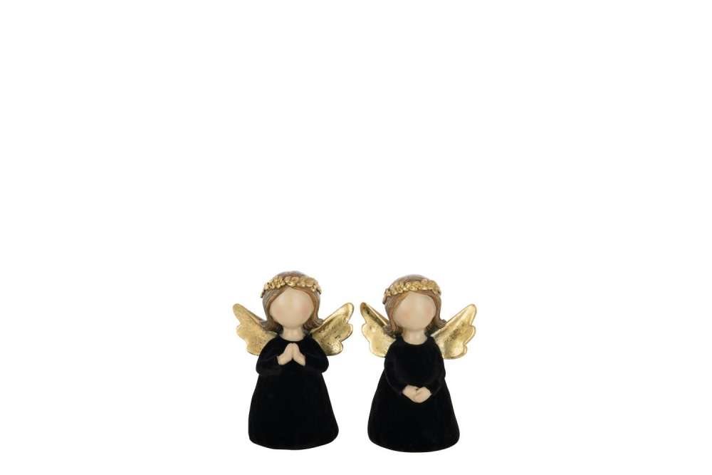 ANGEL VELVET POLYRESIN BLACK SMALL ASSORTMENT OF 2