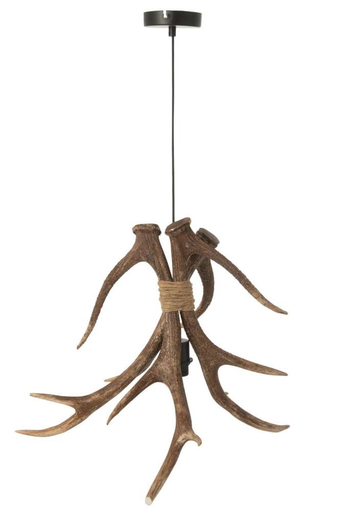 CEILING LAMP ANTLERS POLYRESIN BROWN LARGE