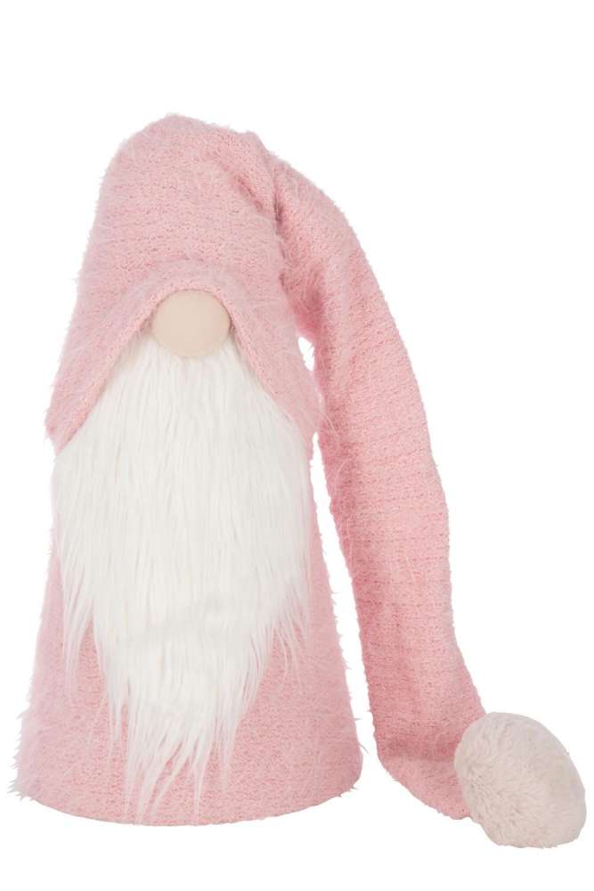 SANTA CLAUS WINTER POLYESTER LIGHT PINK/WHITE LARGE