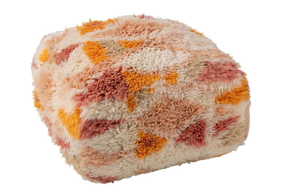 POUFFE GEOMETRIC WOOL MULTICOLORED