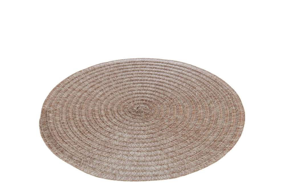 PLACEMAT ROUND BRAIDED LIGHT BROWN