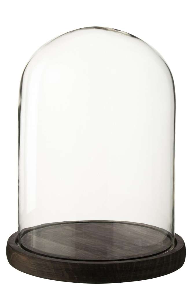 DECORATIVE BELL JAR GLASS DARK BROWN LARGE