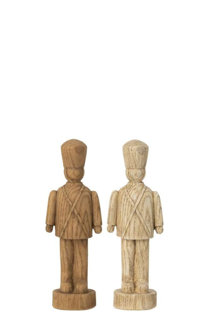 NUTCRACKER WOOD LOOK POLYRESIN DARK BROWN/BEIGE MEDIUM ASSORTMENT OF 2