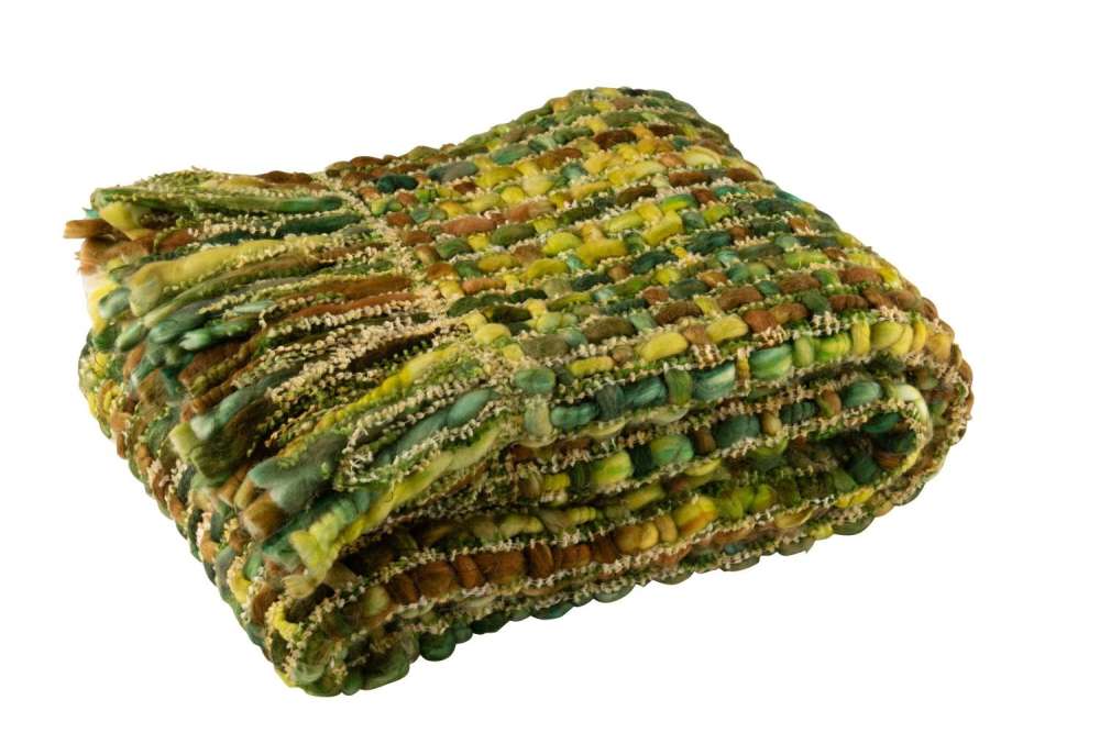 BLANKET KNITTED ACRYLIC GREEN