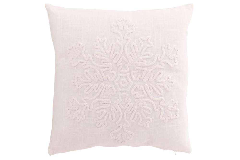CUSHION SNOWFLAKE COTTON WHITE