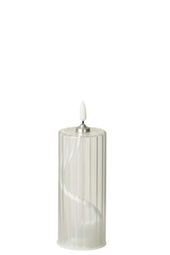 LED CANDLE STRIPES GLASS TRANSPARENT MEDIUM