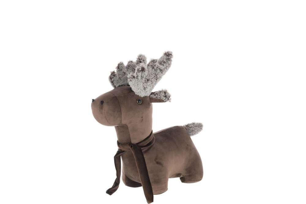DOORSTOP REINDEER POLYESTER BROWN SMALL