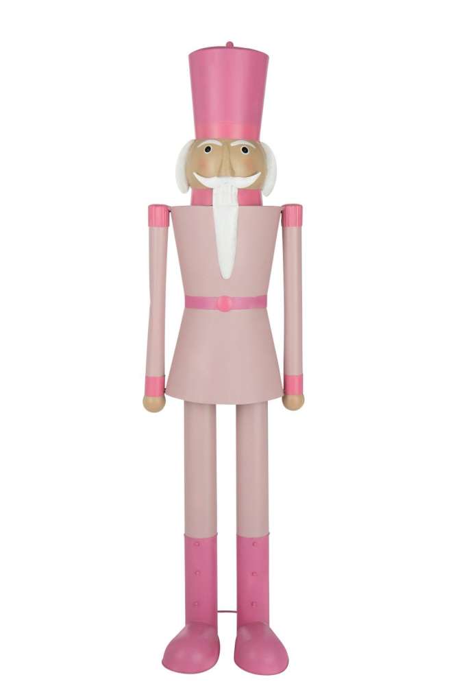NUTCRACKER MOUSTACHE METAL PINK LARGE
