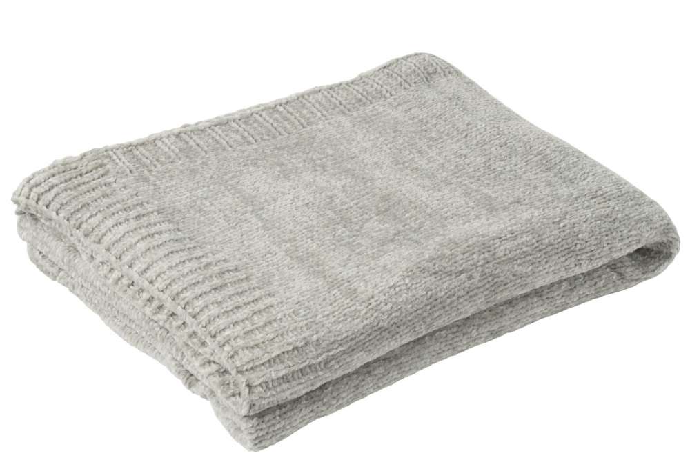 BLANKET CHENILLE POLYESTER GREY