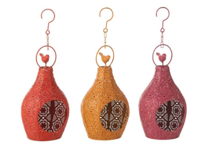 TEALIGHT HOLDER HANGING METAL MIX ASSORTMENT OF 3