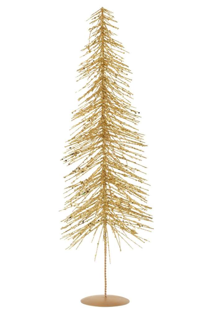 CHRISTMAS TREE GLITTERS PLASTIC GOLD COLORED LARGE