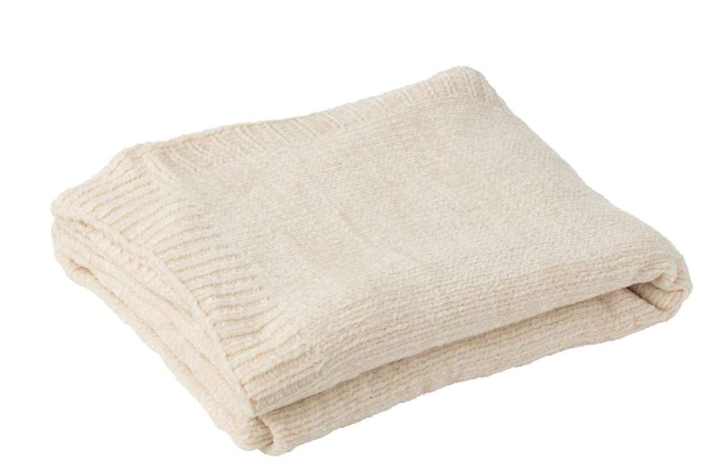 BLANKET CHENILLE POLYESTER ECRU