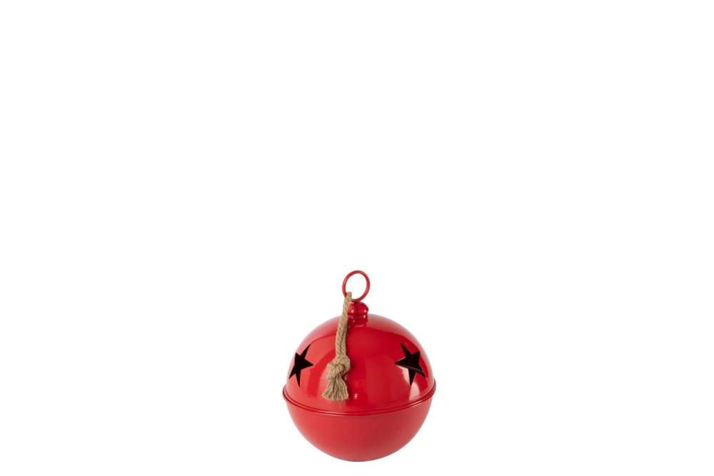 CHRISTMAS BAUBLE BRIGHT BALL IRON RED MEDIUM