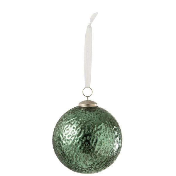 XMAS BAUBLE GLASS GREEN LARGE