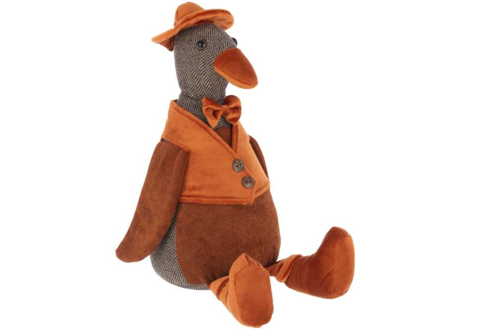 DOORSTOP DUCK POLYESTER RUST BROWN