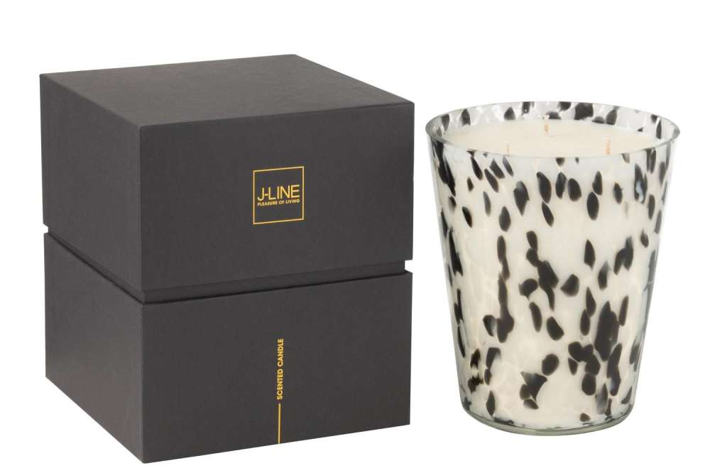 SCENTED CANDLE NOA BLACK/WHITE LARGE-95 HOURS