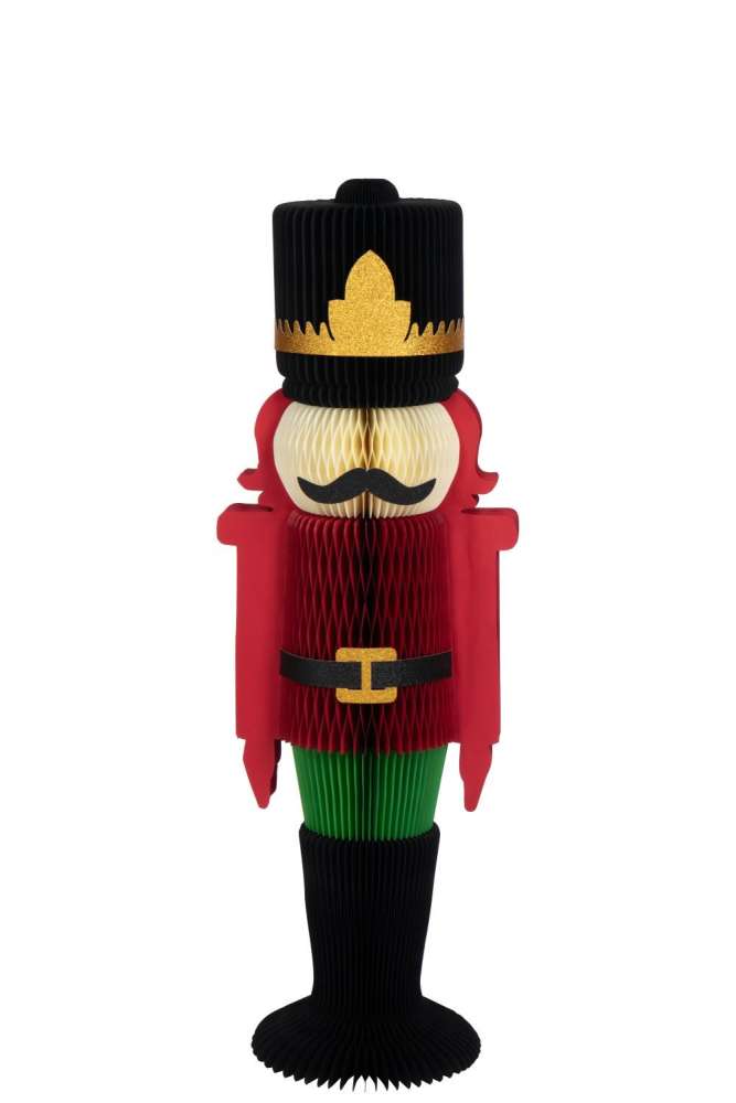 NUTCRACKER FOLDABLE PAPER CHRISTMAS RED/DARK GREEN
