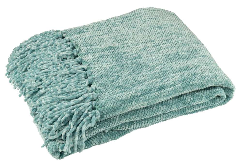 BLANKET CHENILLE POLYESTER TURQUOISE