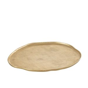 TRAY ROUND ALUMINIUM GOLD LARGE