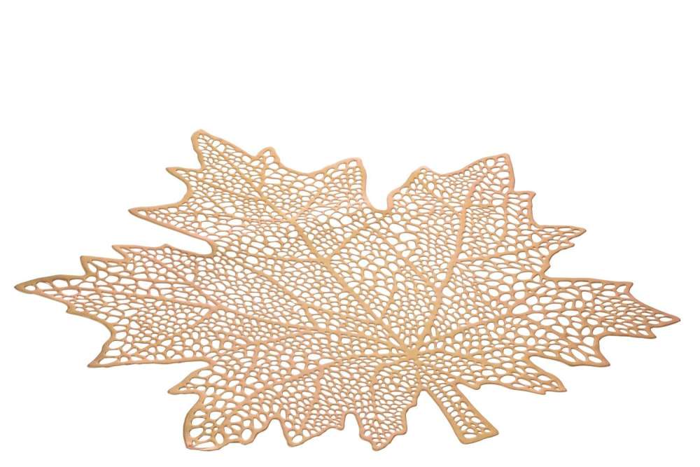 PLACEMAT LEAF PLASTIC LIGHT PINK