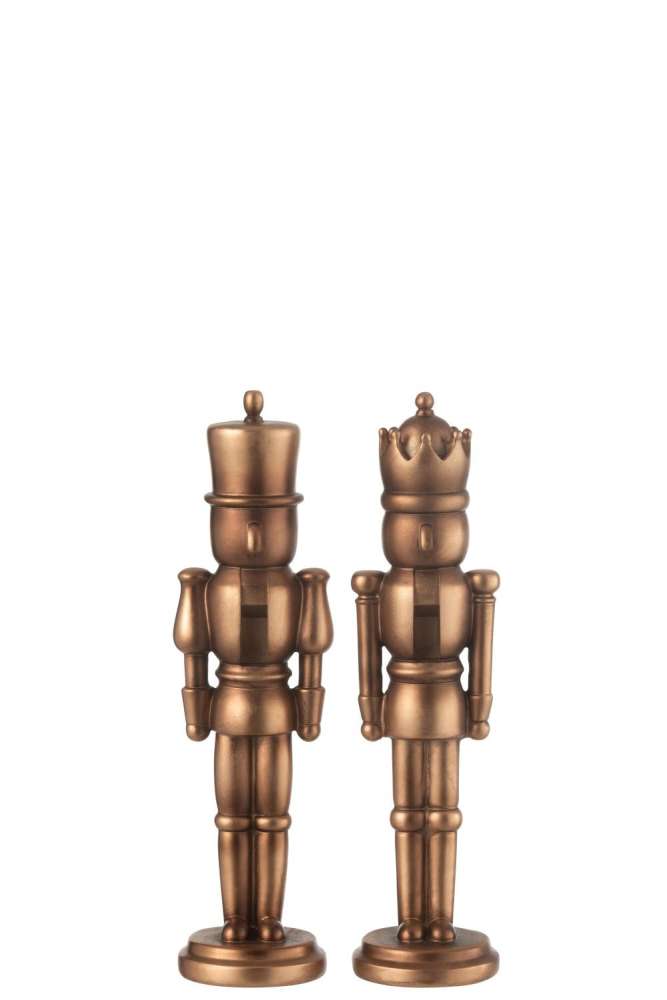 NUTCRACKER RESIN ANTIQUE GOLD SMALL ASSORTMENT OF 2