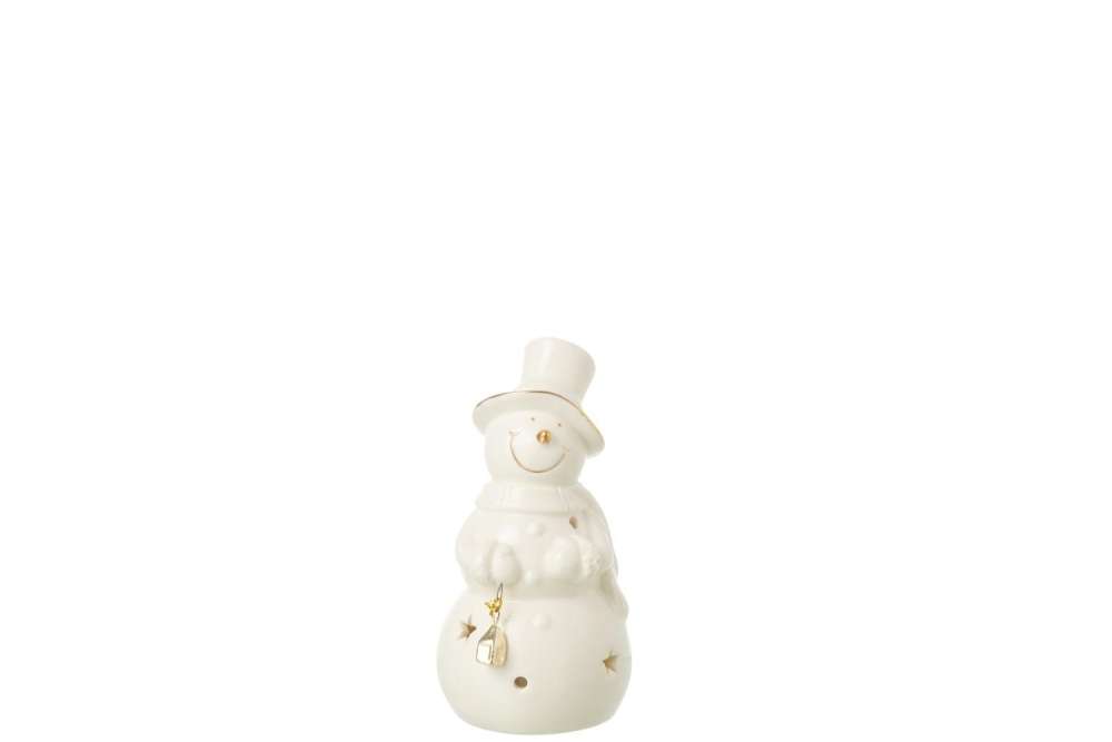 SNOWMAN LED PORCELAIN ECRU SMALL