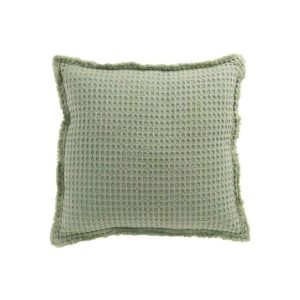 CUSHION WAFFLE PATTERN COTTON LIGHT GREEN