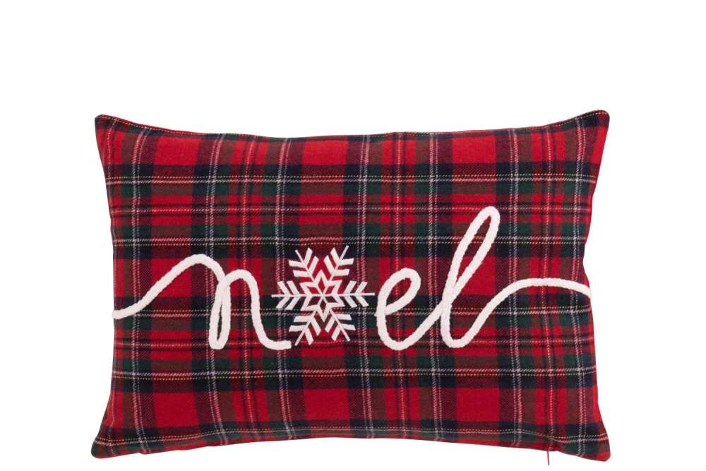 CUSHION NOËL WOOL CHRISTMAS RED/WHITE