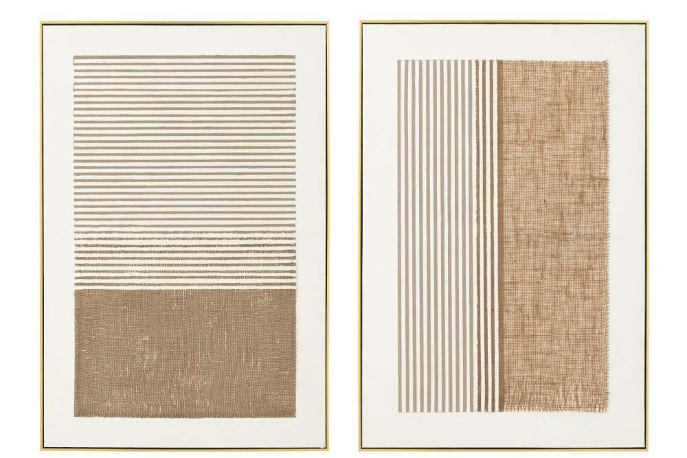 PAINTING LAME ACRYLIC ECRU/TAUPE ASSORTMENT OF 2