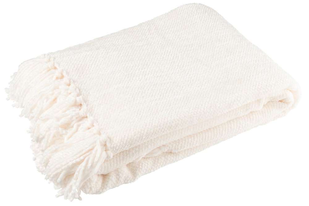BLANKET CHENILLE POLYESTER WHITE