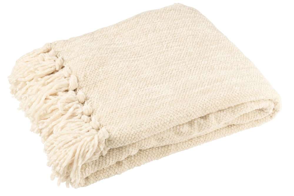 BLANKET CHENILLE POLYESTER ECRU