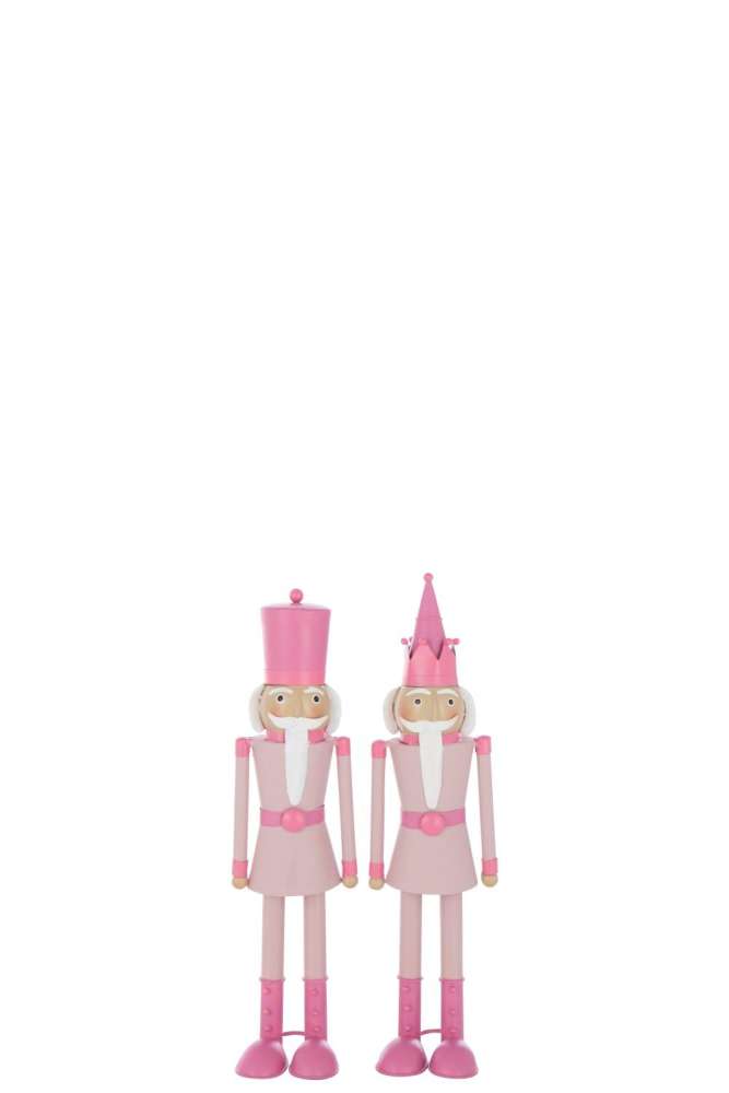 NUTCRACKER MOUSTACHE METAL PINK SMALL ASSORTMENT OF 2