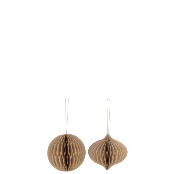 XMAS BALL BEIGE SMALL ASSORTMENT OF 2