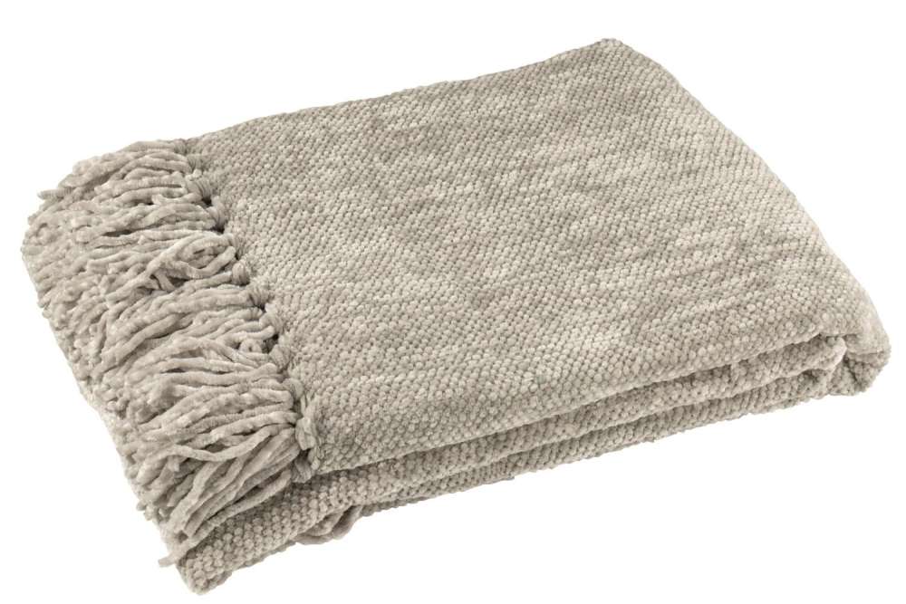 BLANKET CHENILLE POLYESTER GREY-GREEN
