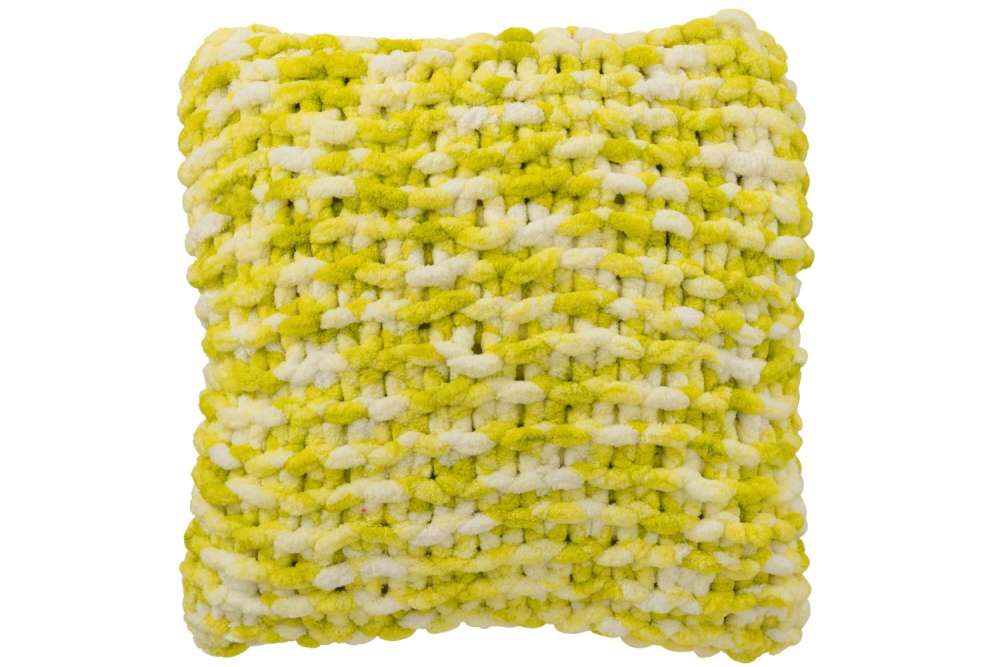 CUSHION KNITTED POLYESTER GREEN/WHITE