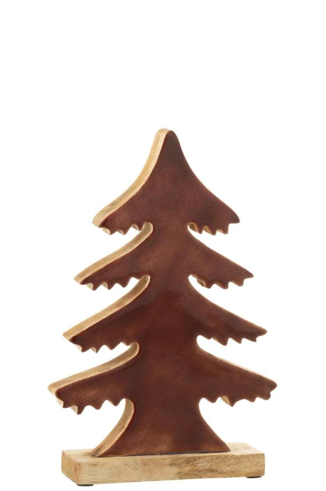 PINE TREE ON BASE MANGO WOOD NATURAL/BROWN MEDIUM