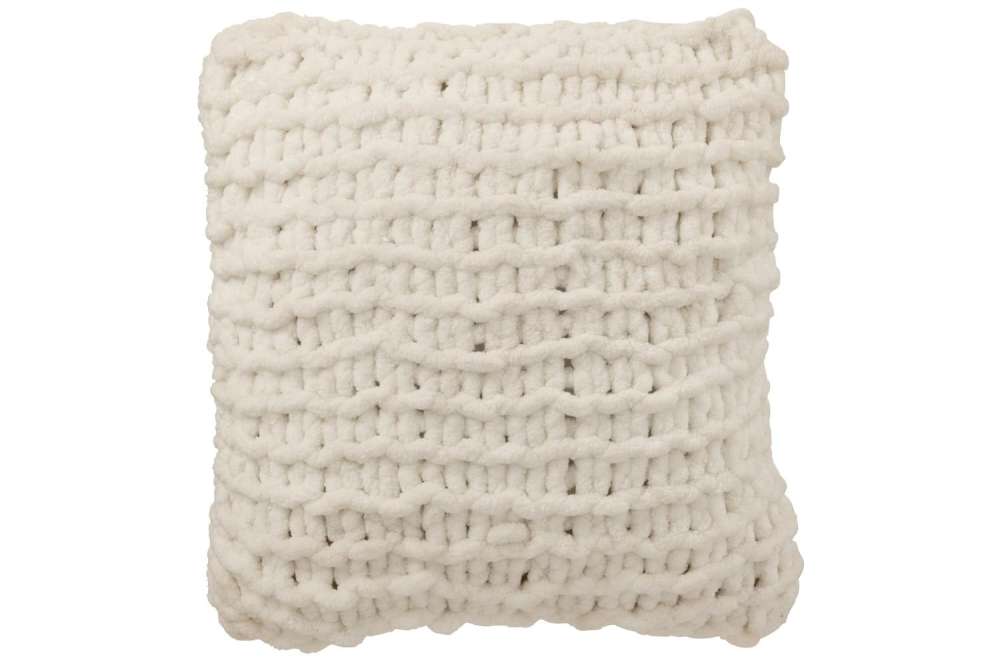 CUSHION KNITTED POLYESTER WHITE