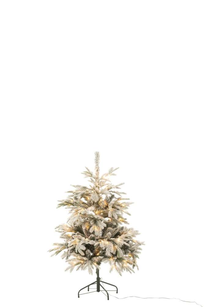 CHRISTMAS TREE 120 LED SNOWY ARTIFICIAL  DARK GREEN/WHITE SMALL