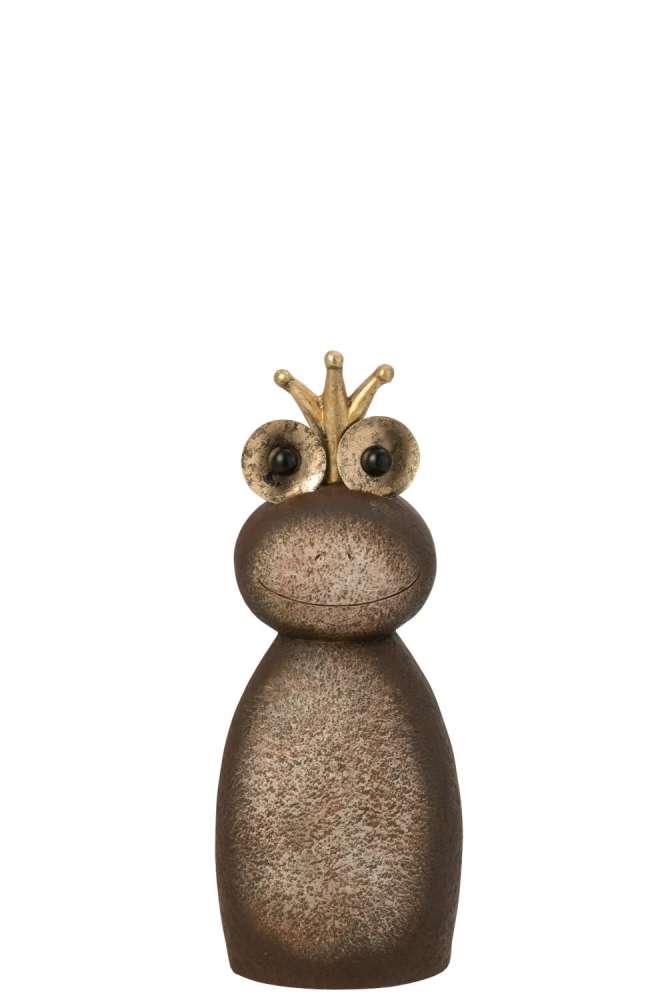 FROG CROWN MAGNESIUM DARK BROWN/GOLD COLORED SMALL