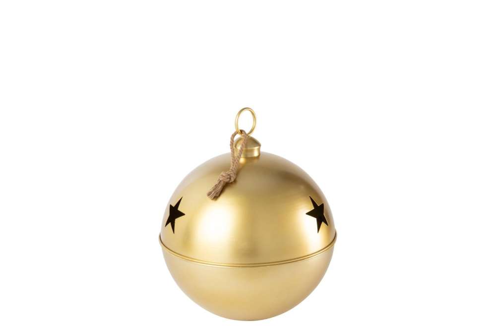 CHRISTMAS BAUBLE BALL IRON GOLD COLORED LARGE