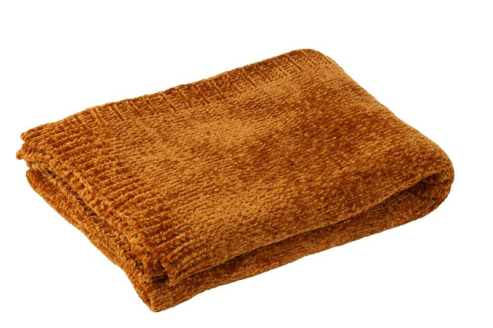 BLANKET CHENILLE POLYESTER RUST BROWN