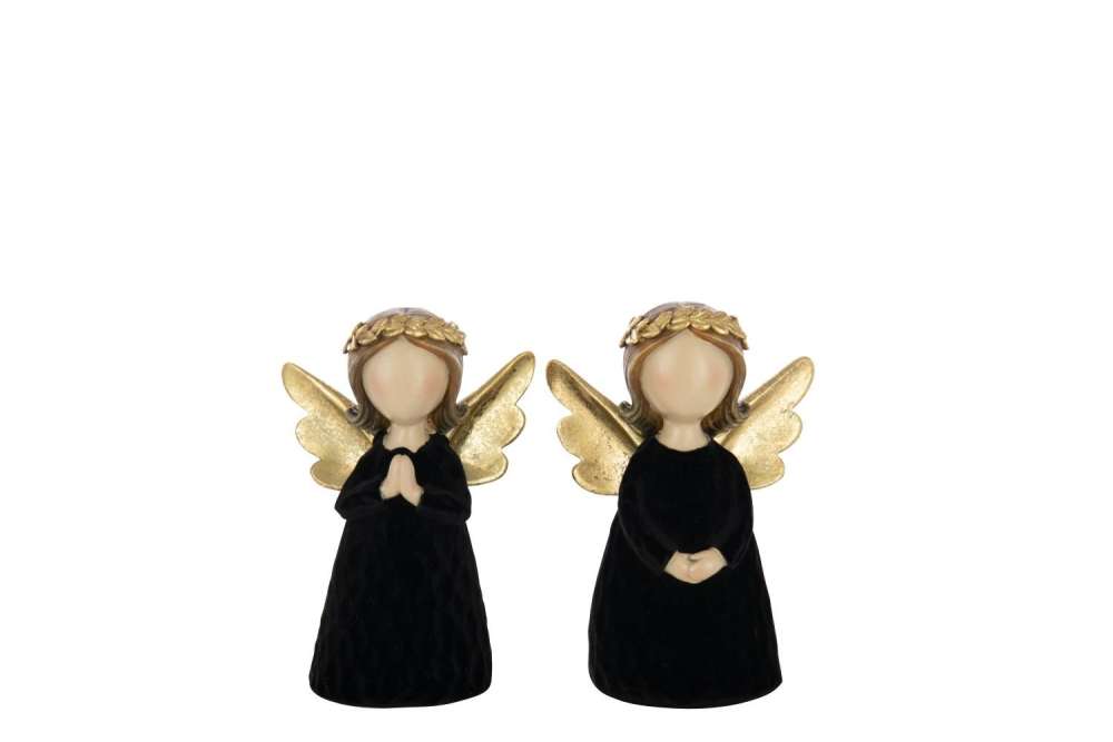ANGEL VELVET POLYRESIN BLACK MEDIUM ASSORTMENT OF 2