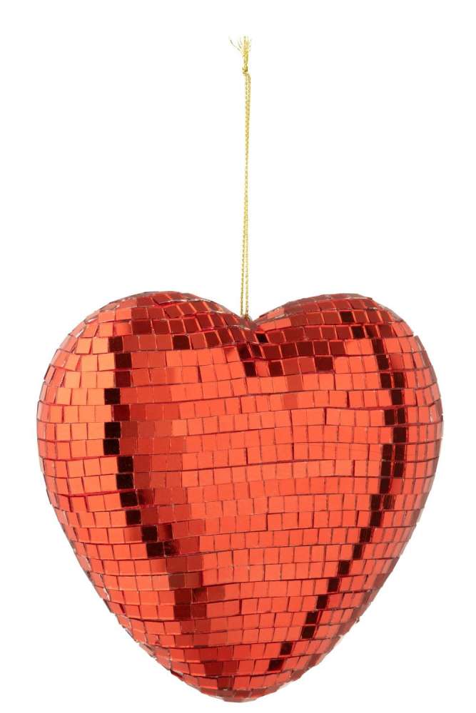 HANGER MIRROR HEART FOAM RED